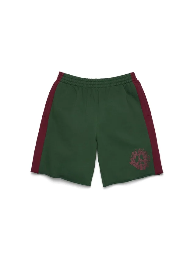 Denim U Paneled Sweatshort Green