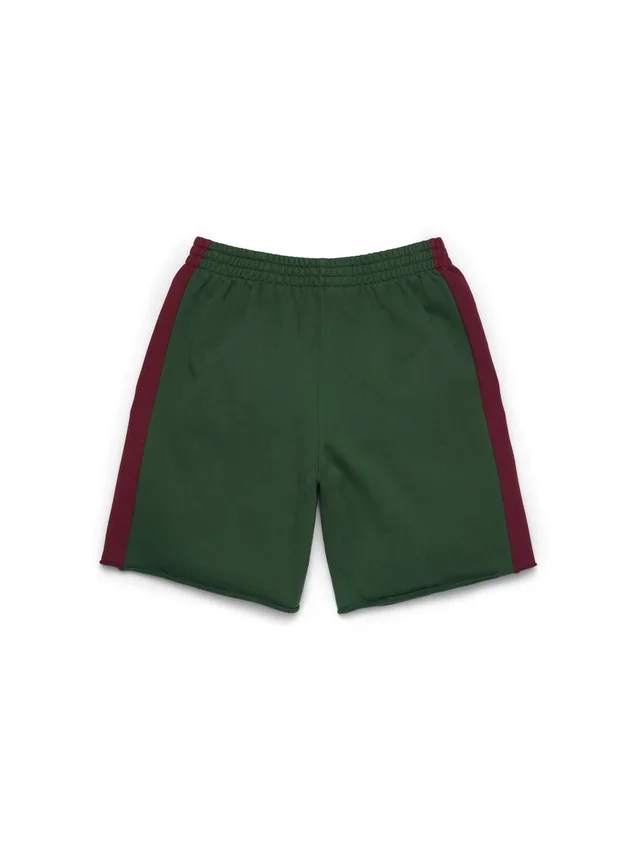 Denim U Paneled Sweatshort Green