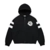 Denim U Paneled Zip Hoodie Black