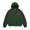 Denim U Paneled Zip Hoodie Green