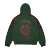 Denim U Paneled Zip Hoodie Green