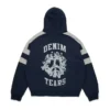 Denim U Paneled Zip Hoodie Navy