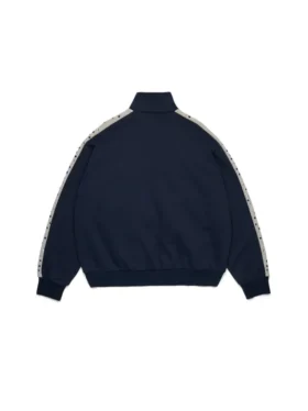 Denim U Rhinestone Fleece Track Jacket Navy