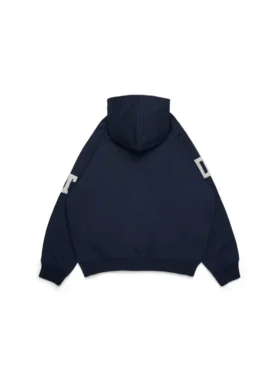 DT Chenille Patch Zip Hoodie Blue