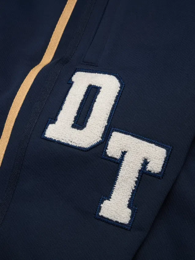 DT Chenille Patch Zip Hoodie Blue