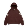 DT Chenille Patch Zip Hoodie Brown