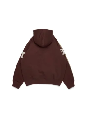 DT Chenille Patch Zip Hoodie Brown