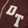 DT Chenille Patch Zip Hoodie Brown