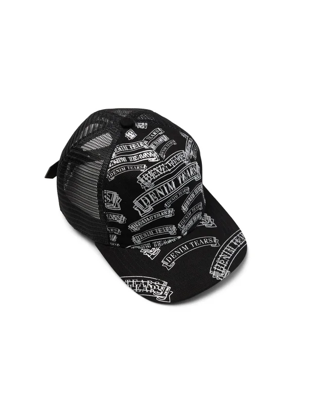 DT Stamp Pattern Trucker Hat Black