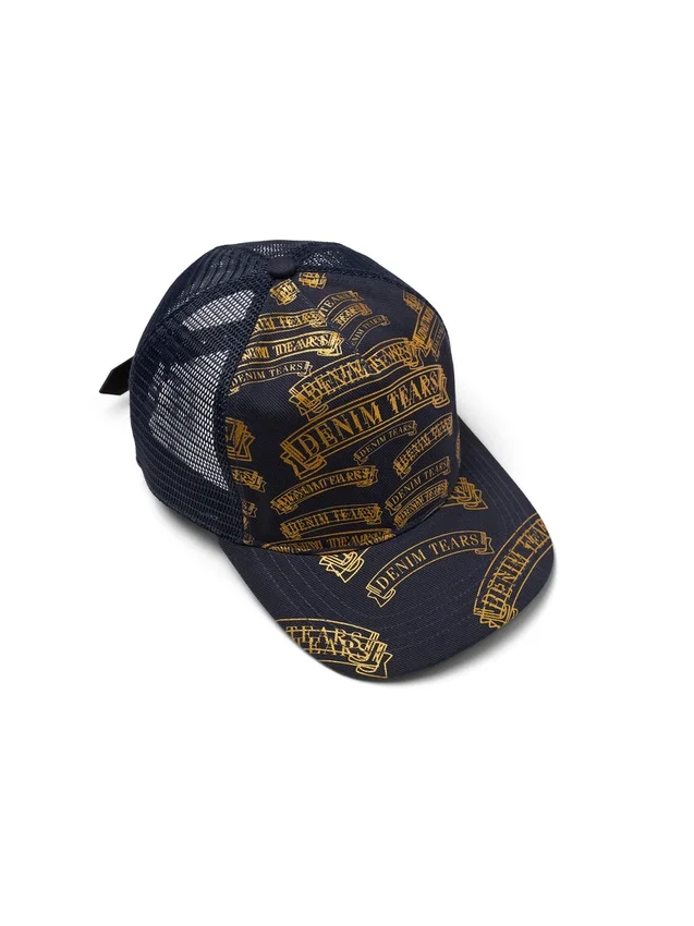DT Stamp Pattern Trucker Hat Navy
