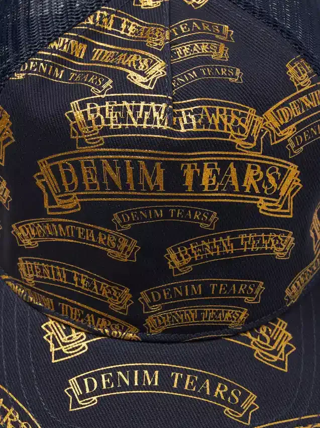 DT Stamp Pattern Trucker Hat Navy