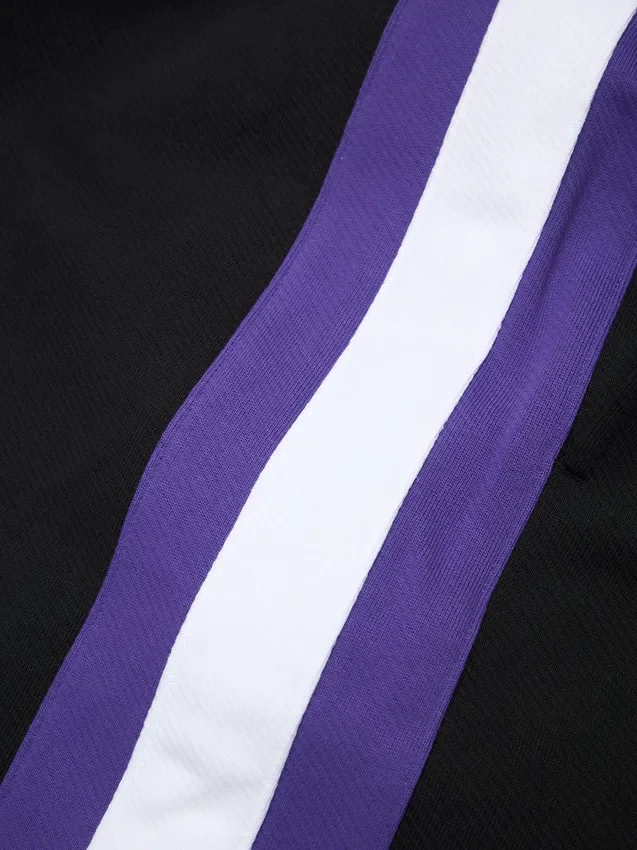 DT Stripe Open Hem Sweatpant Black