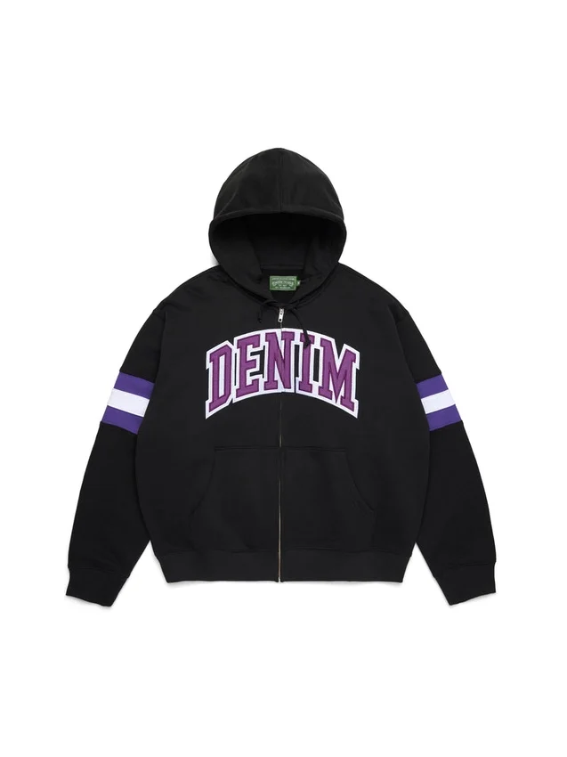DT Stripe Zip Hoodie Black