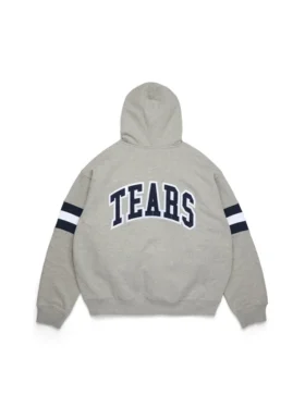 DT Stripe Zip Hoodie Grey