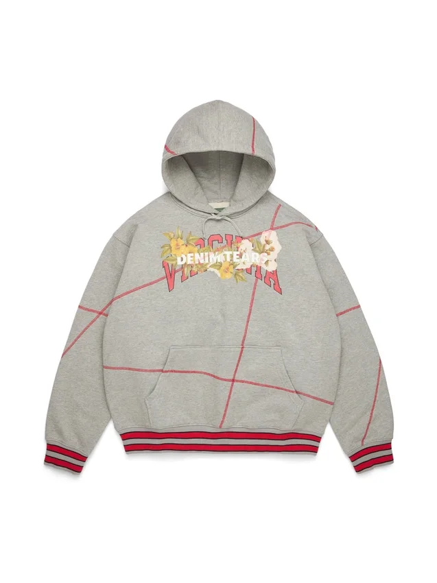 DT Virginia Overlock Stitch Hoodie Grey