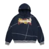 DT Virginia Overlock Stitch Hoodie Navy