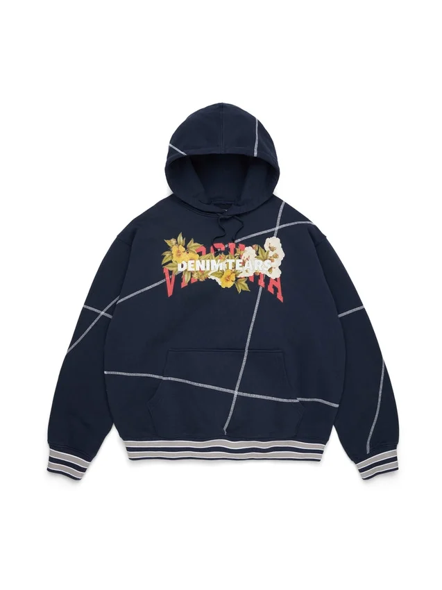 DT Virginia Overlock Stitch Hoodie Navy
