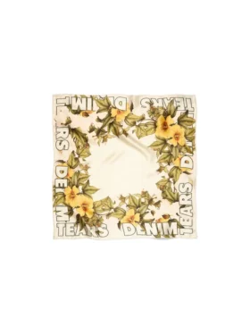 Floral Silk Bandana Cream