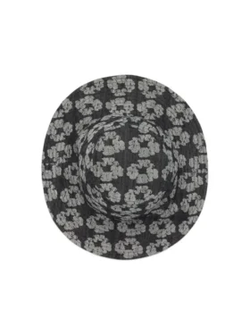 Jacquard Wreath Bucket Hat Washed Black