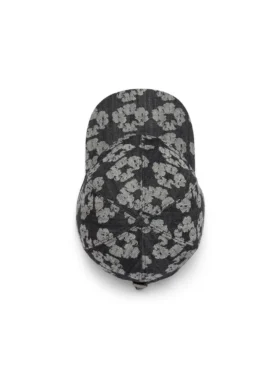 Jacquard Wreath Denim Cap Washed Black
