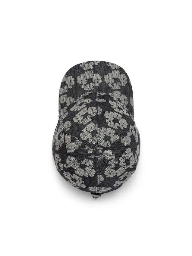 Jacquard Wreath Denim Cap Washed Black