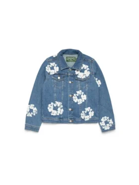 Kids Cotton Wreath Denim Jacket Light Indigo