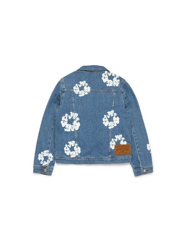 Kids Cotton Wreath Denim Jacket Light Indigo