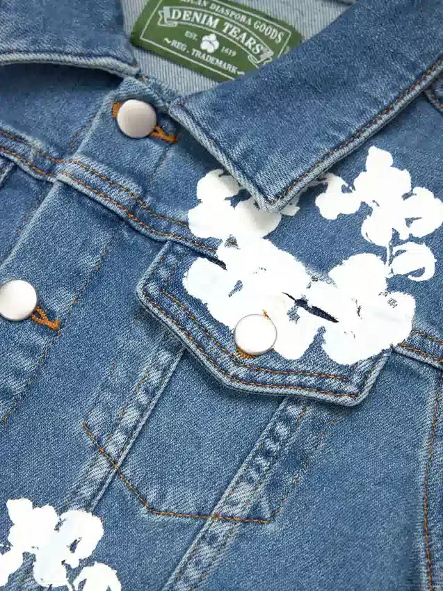 Kids Cotton Wreath Denim Jacket Light Indigo