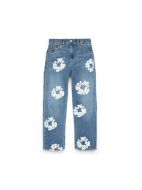 Kids Cotton Wreath Denim Pant Light Indigo