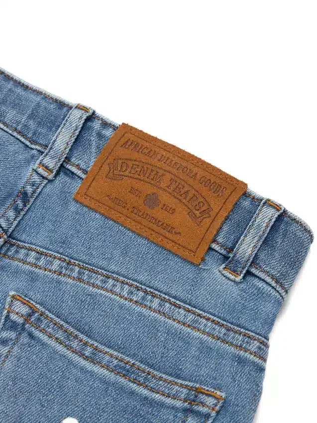 Kids Cotton Wreath Denim Pant Light Indigo