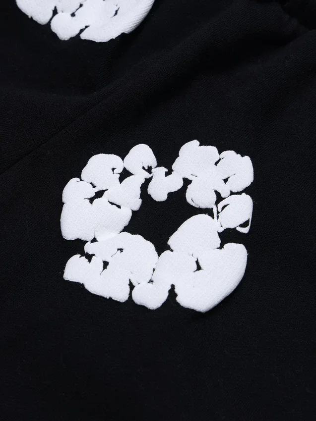 Kids Cotton Wreath Sweatpants Black