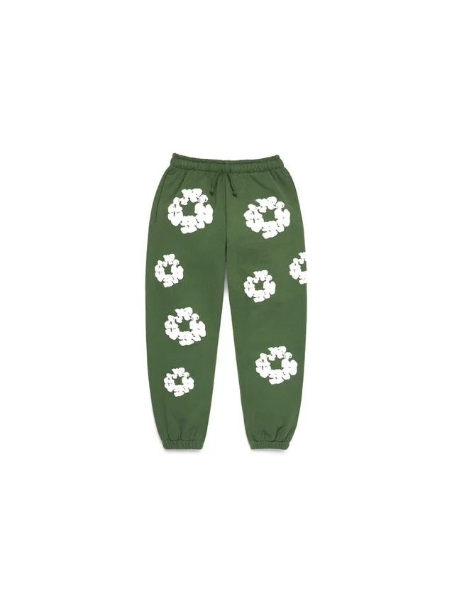 Kids Cotton Wreath Sweatpants Green