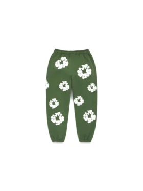 Kids Cotton Wreath Sweatpants Green