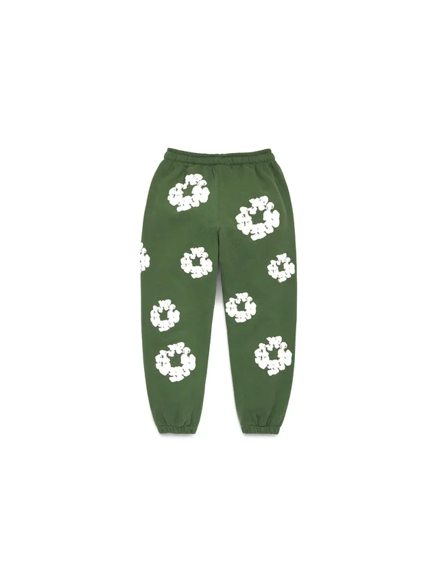 Kids Cotton Wreath Sweatpants Green