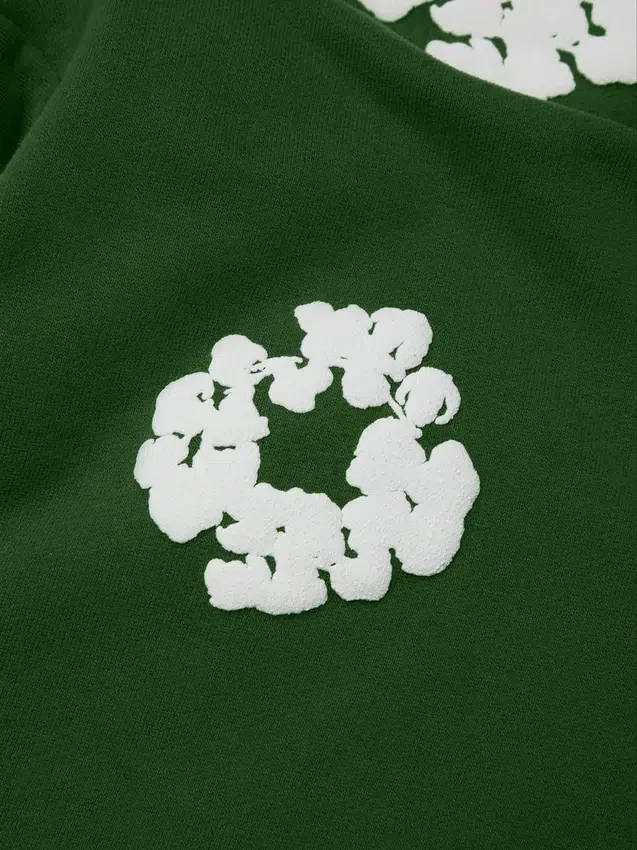 Kids Cotton Wreath Sweatpants Green