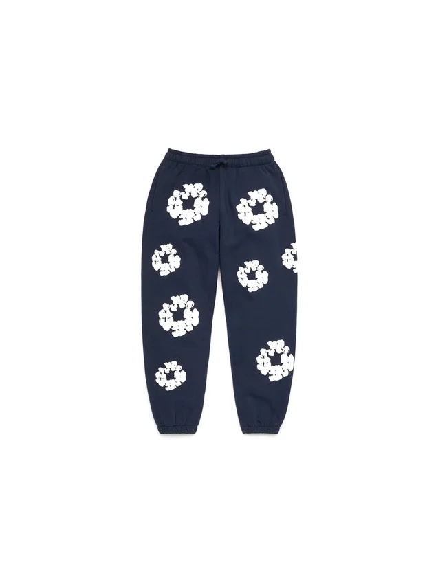 Kids Cotton Wreath Sweatpants Navy