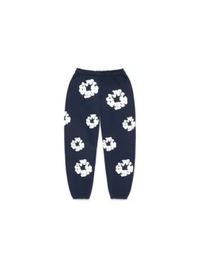 Kids Cotton Wreath Sweatpants Navy