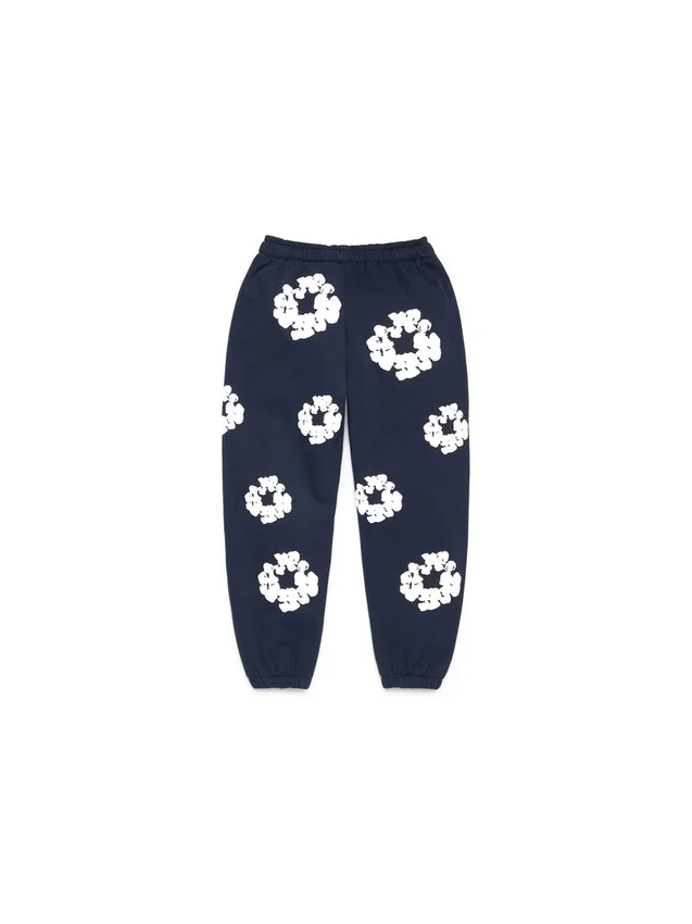 Kids Cotton Wreath Sweatpants Navy