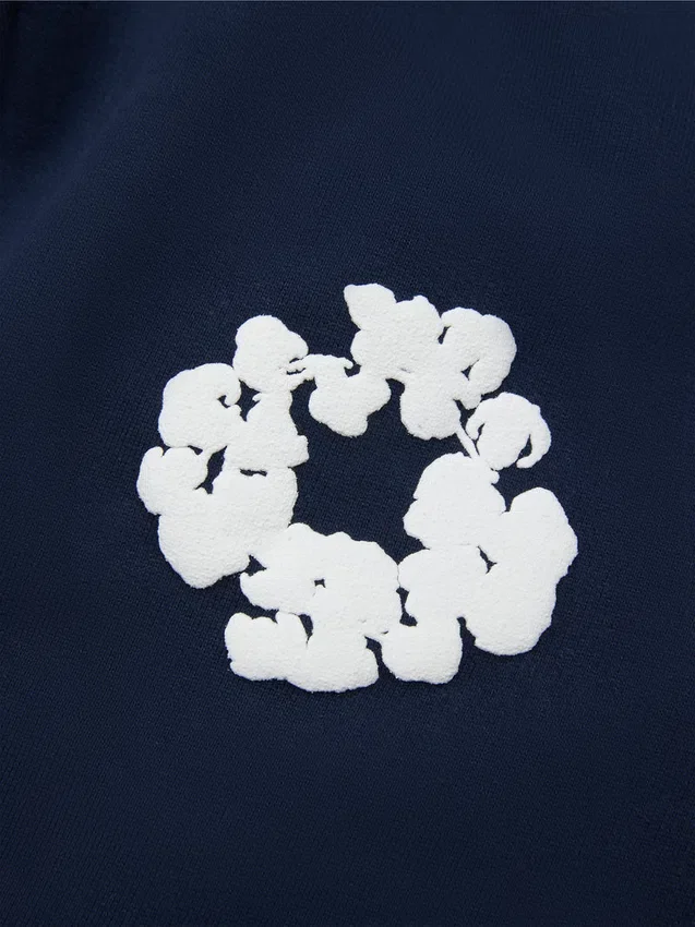 Kids Cotton Wreath Sweatpants Navy