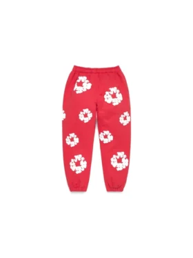 Kids Cotton Wreath Sweatpants Red