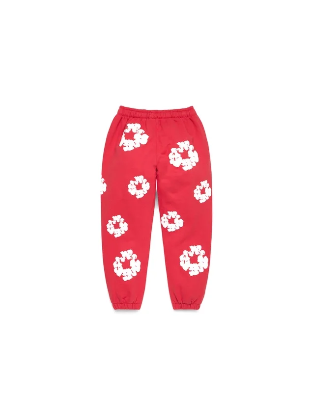Kids Cotton Wreath Sweatpants Red