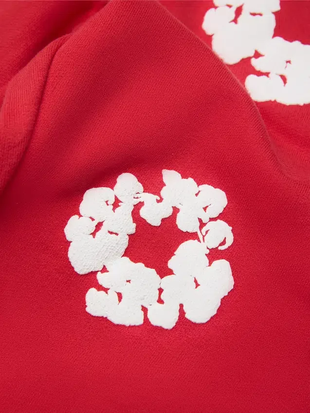 Kids Cotton Wreath Sweatpants Red