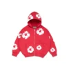 Kids Cotton Wreath Zip Hoodie Red