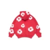 Kids Cotton Wreath Zip Hoodie Red