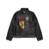 Libertas Crest Leather Jacket Washed Black