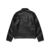 Libertas Crest Leather Jacket Washed Black