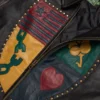 Libertas Crest Leather Jacket Washed Black