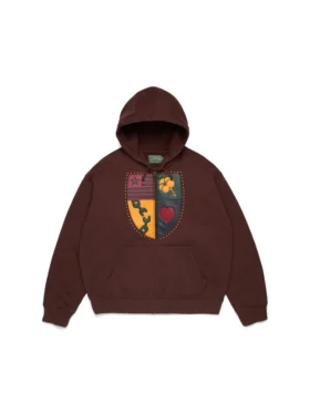Libertas Crest Zip Hoodie Washed Brown