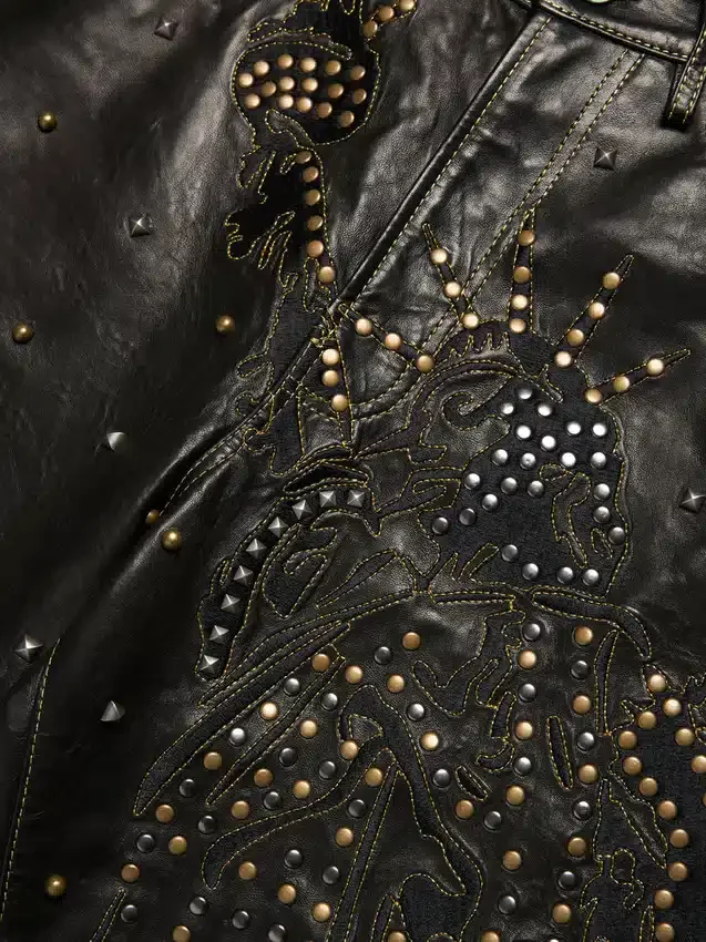 Libertas Studded Leather Shorts