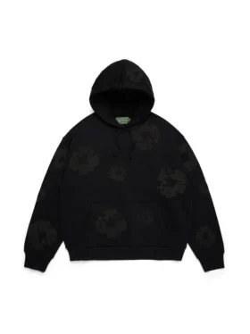 Mono Cotton Wreath Hoodie Black